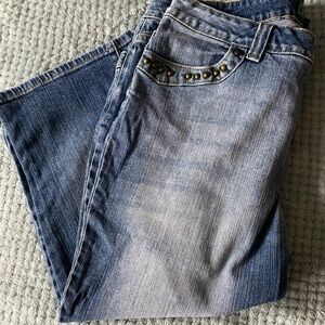 Women's Blue Denim Jeans Capris